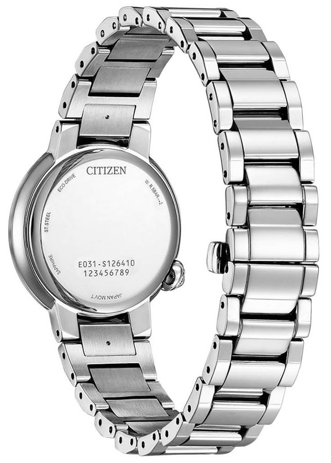 Đồng Hồ Nữ Citizen Đính Kim Cương Dây Thép Không Gỉ EM0910-80N - Mặt Xà Cừ (Sapphire)