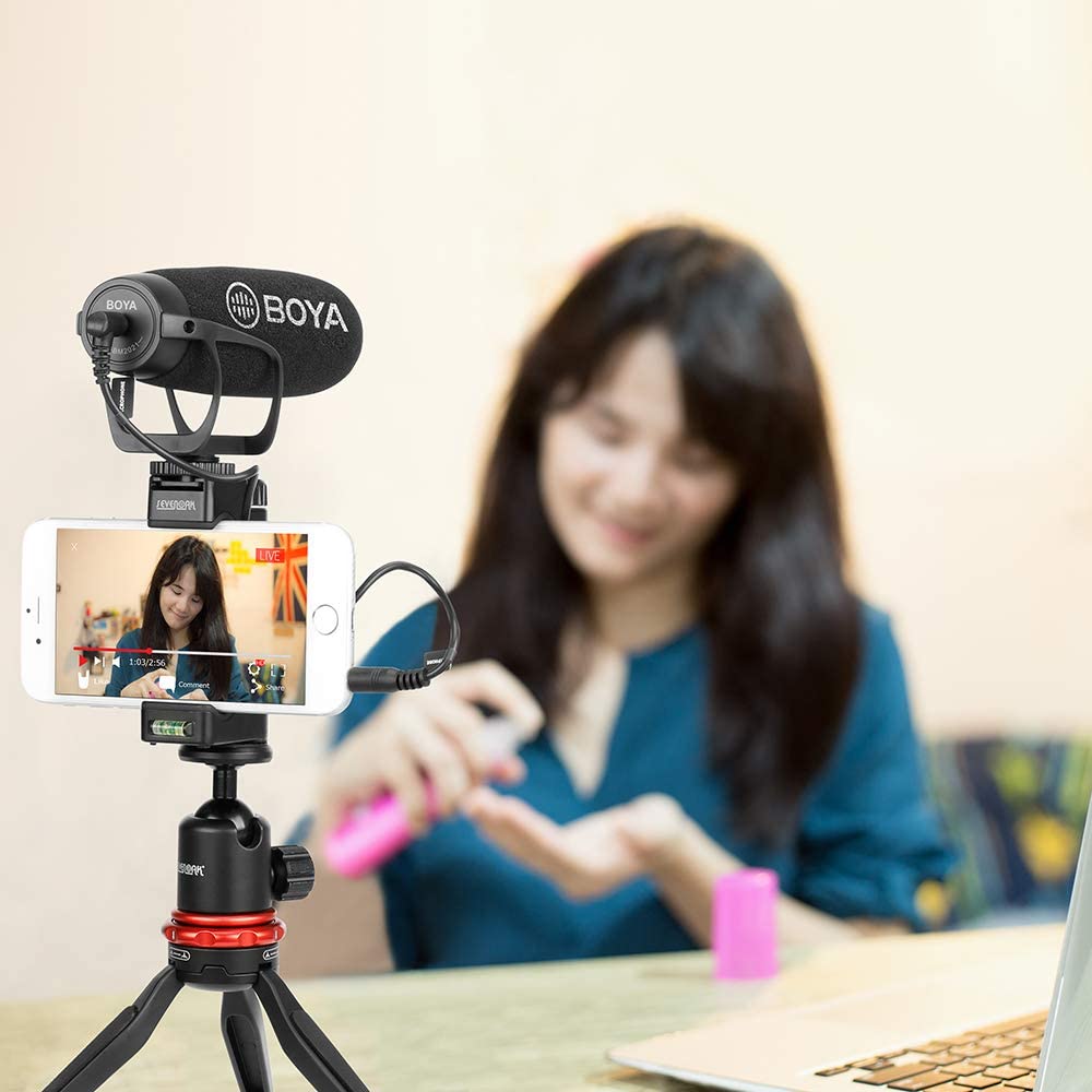 BOYA BY-BM2021, Micro Thu Âm Định Hướng Cổng 3.5mm Dùng Cho Điện Thoại &amp; Máy Ảnh DSLR - Hàng Chính Hãng