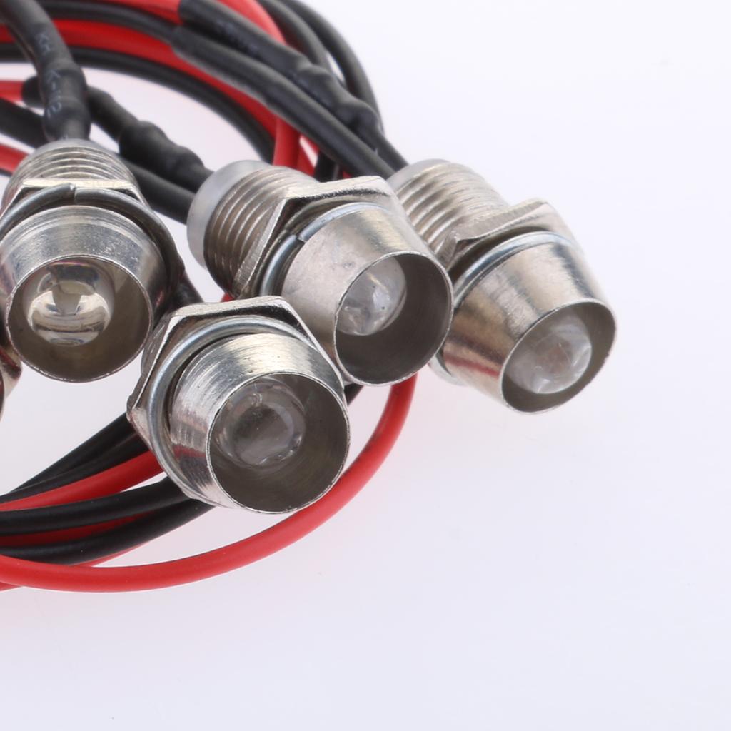 Pack of 5 LED 12V 1.8W Indicator Light Car Boat Dashboard Panel Bulbs Red