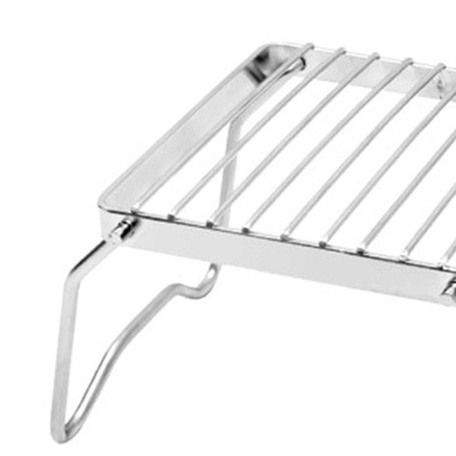 Portable Camping Grill Compact Mini Stainless Steel Campfire Charcoal Gas BBQ Grill Rack Barbeque Stove Bracket for Backpacking,Hiking,Picnic, Fishing