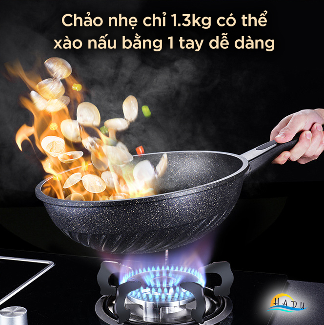 Chảo Đá Chống Dính Bếp Từ Cao Cấp 30cm Núi Lửa Sâu Lòng Có Náp Hợp Kim Nhôm Đạt Chất Lượng Đức SSGP