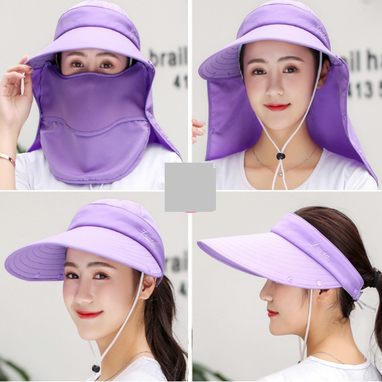 Mũ rộng vành nữ kèm khẩu trang chống nắng  360 độ cao cấp, nón khẩu trang nữ tạo kiểu