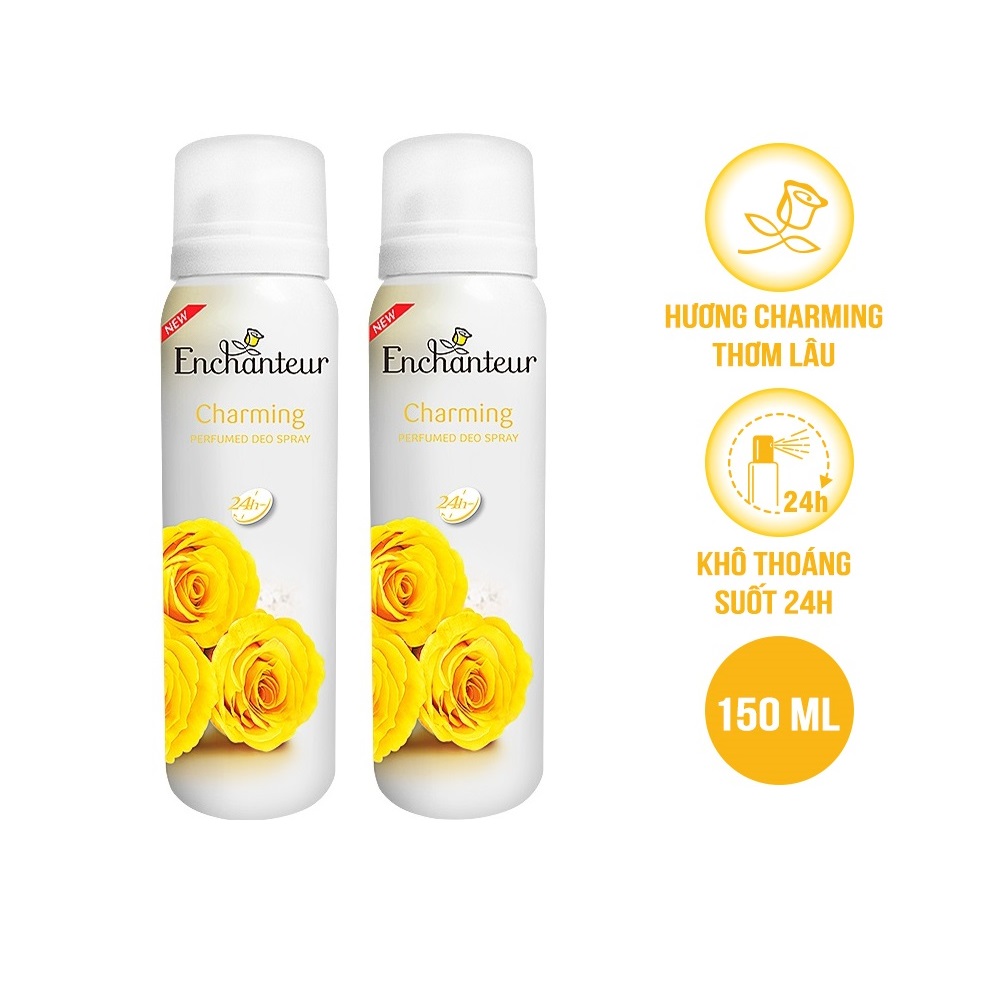 Combo 2 Xịt khử mùi Charming/Sensation/Magic/Delightful/Romantic 150ml/Chai