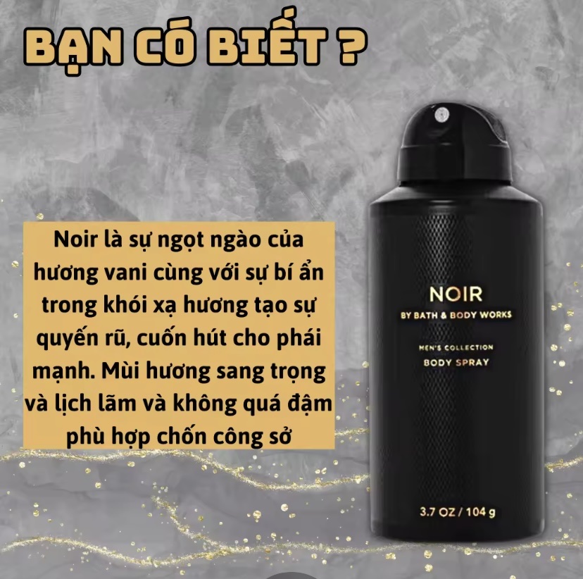 Body Mist Nam Bath And Body Work 104g - Body Spray Nam - Body Mist Nam Chính Hãng