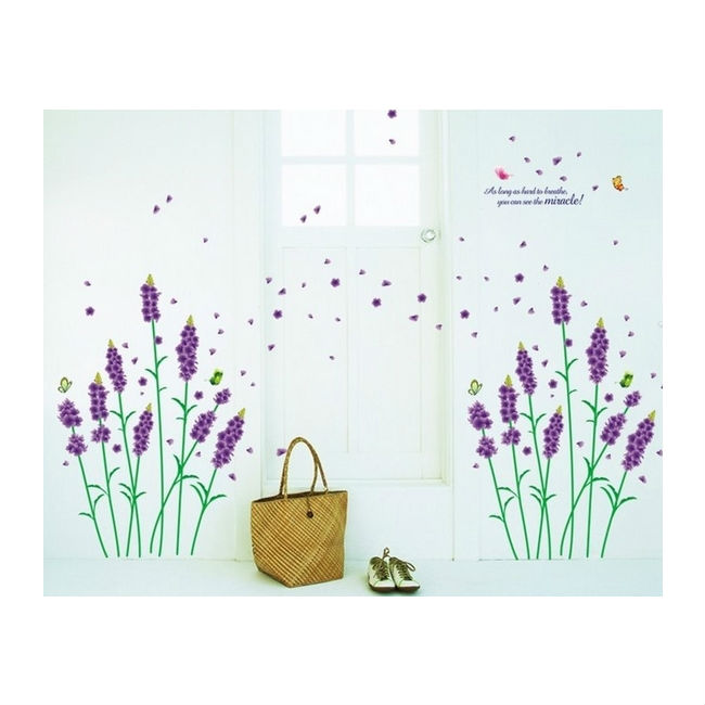 Decal Dán Tường Hoa Lavender Tím 2 PK143