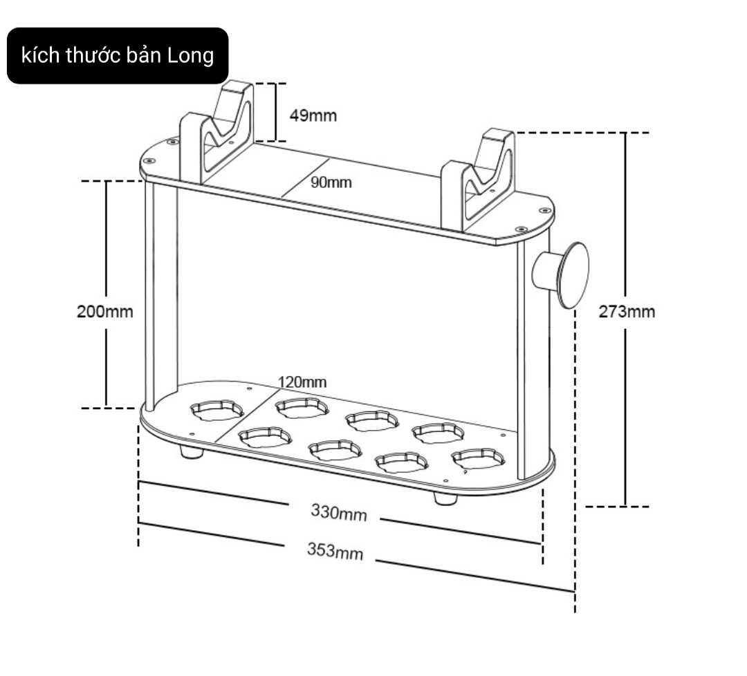 Giá đỡ máy sấy -màu hồng- 8 đầu- bản Long