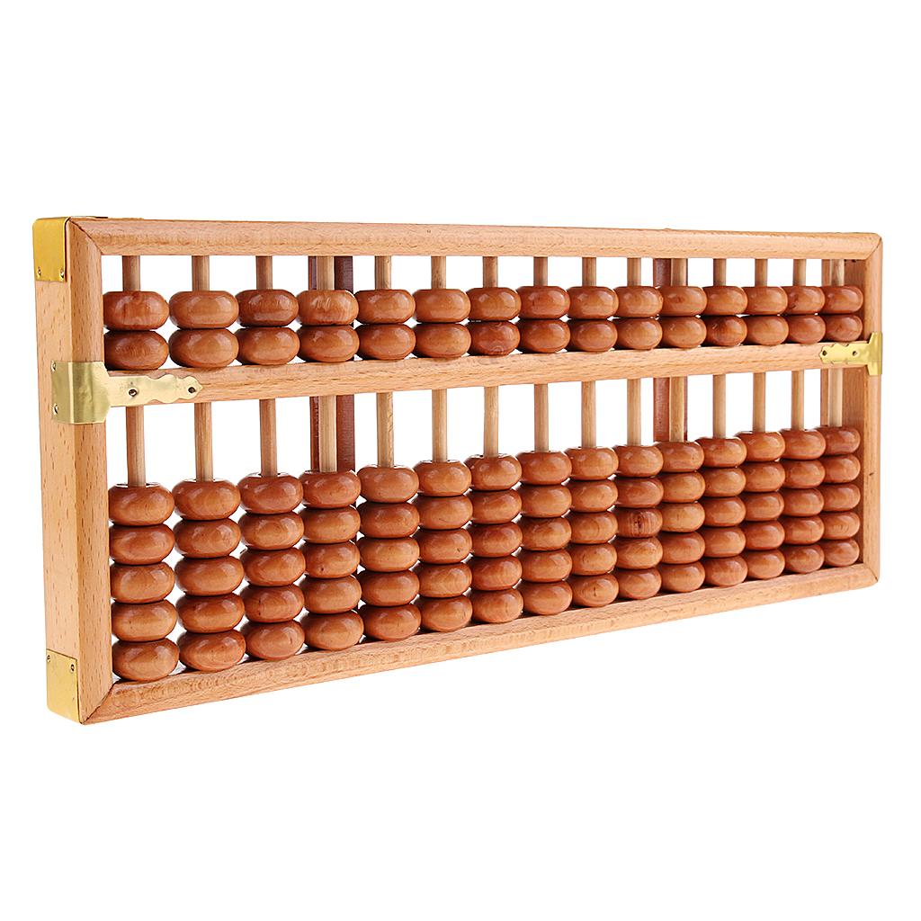 Wooden Frame Beads 15 Rods Chinese Abacus Counting Tool Calculater for Child