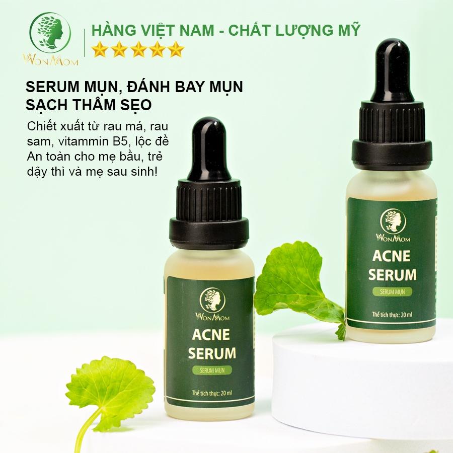 Bộ đánh bay mụn cứng đầu chuyên sâu Wonmom ( 1 sữa rửa mặt + 1 serum mụn + 1 kem cấp ẩm )