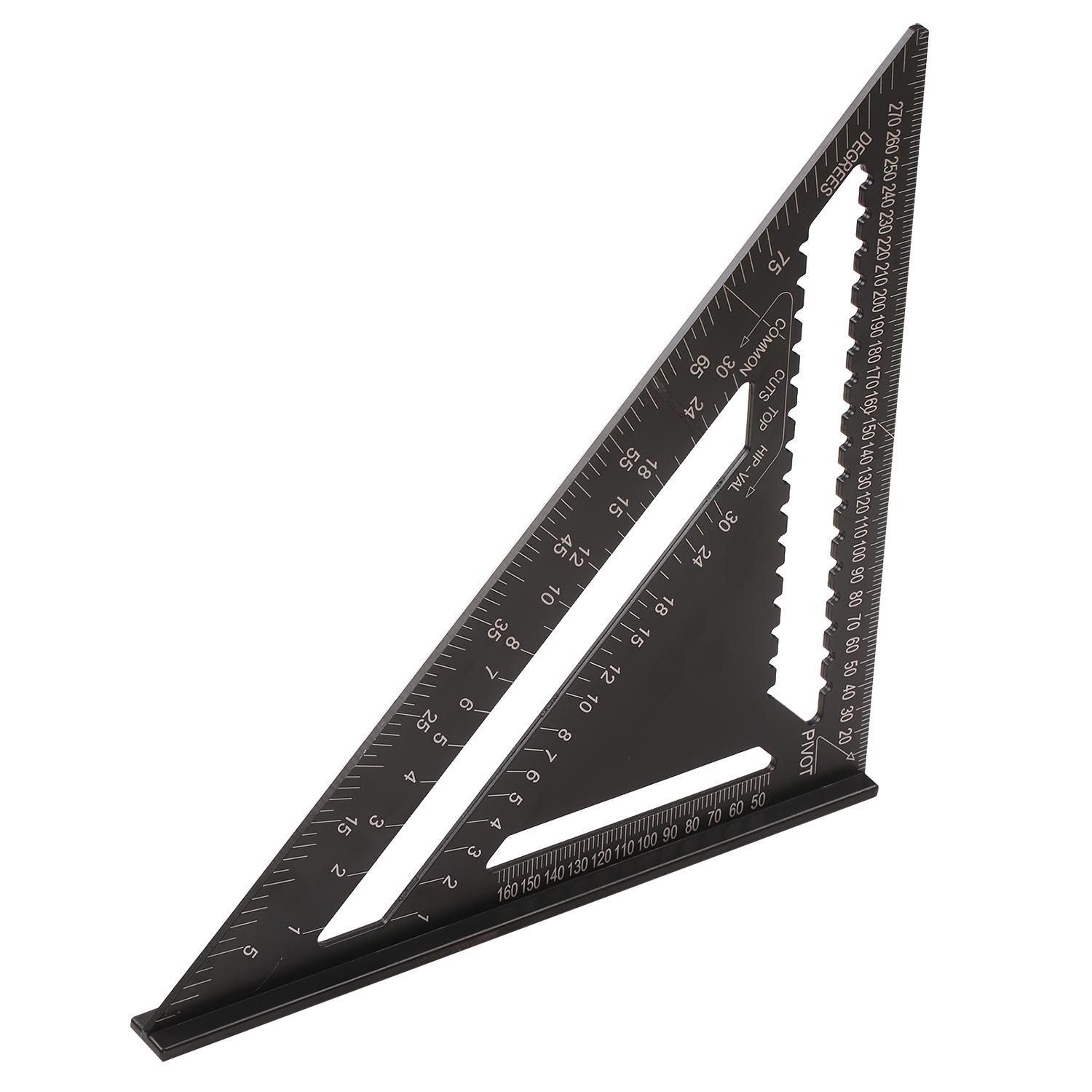 12 Inch Rafter Square Aluminum Alloy Metric Triangle Ruler Double Scale Triangle Protractor Layout Gauge High Precision