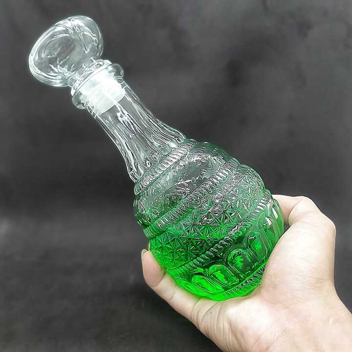 Chai Thủy Tinh cao cấp 500ML TRỤ TRÒN họa tiết THÁP PHẬT nổi siêu trong