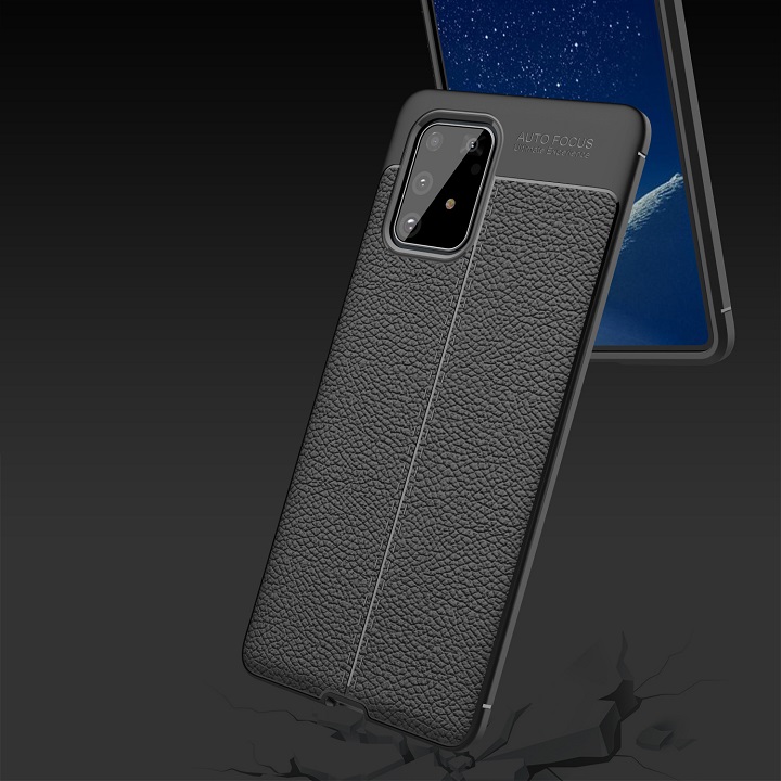 Ốp lưng silicon dẻo giả da Auto Focus cao cấp dành cho Samsung Galaxy A91 - Hàng chính hãng