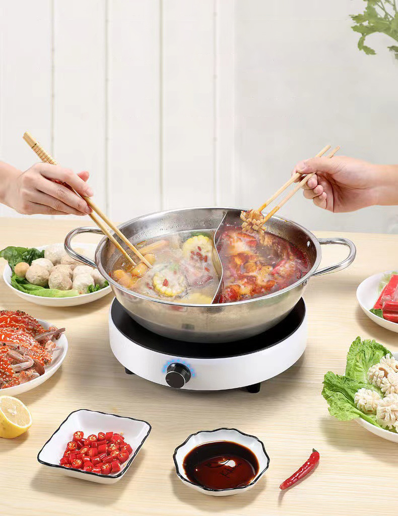 Bếp từ tròn, mặt bếp gốm, chống ồn, làm mát nhanh, nút vặn 8 nấc, chống nước 6D, công suất 2200w