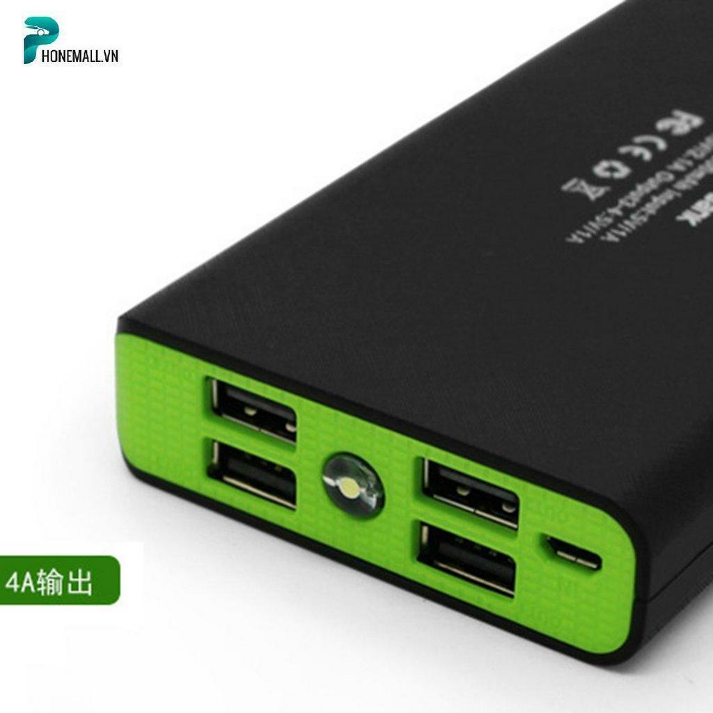 Bộ dụng cụ làm sạc dự phòng 4 cổng cắm USB dùng 6 pin 18650 có đèn LED tiện dụng