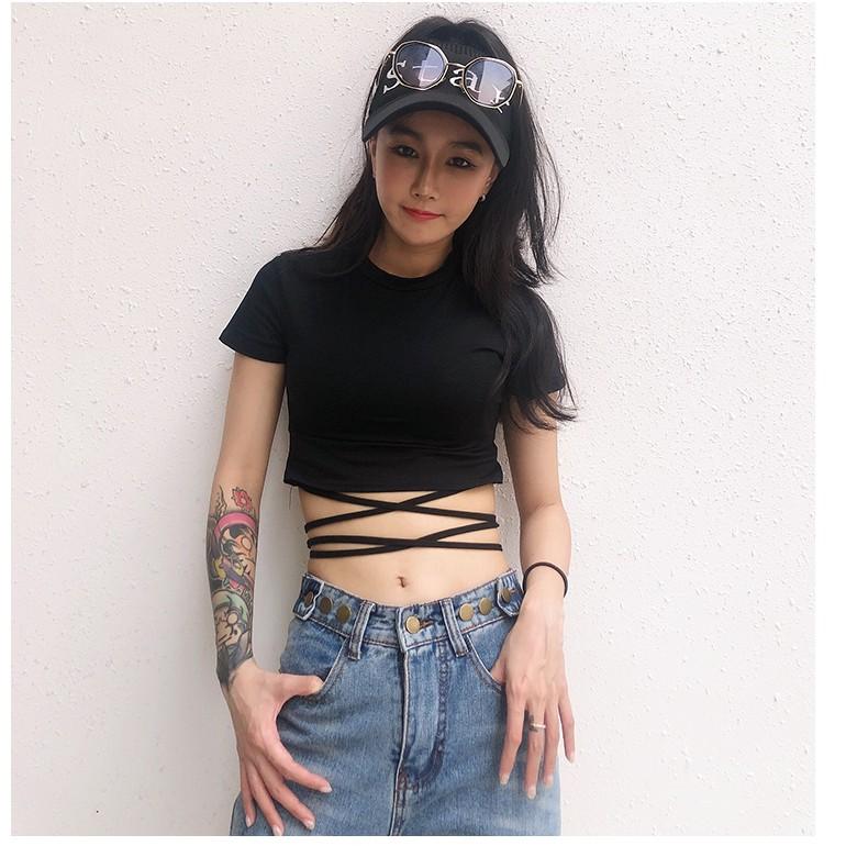 Áo Croptop Body Nơ Buộc Dáng Ôm Mịn Mát Hot Trend