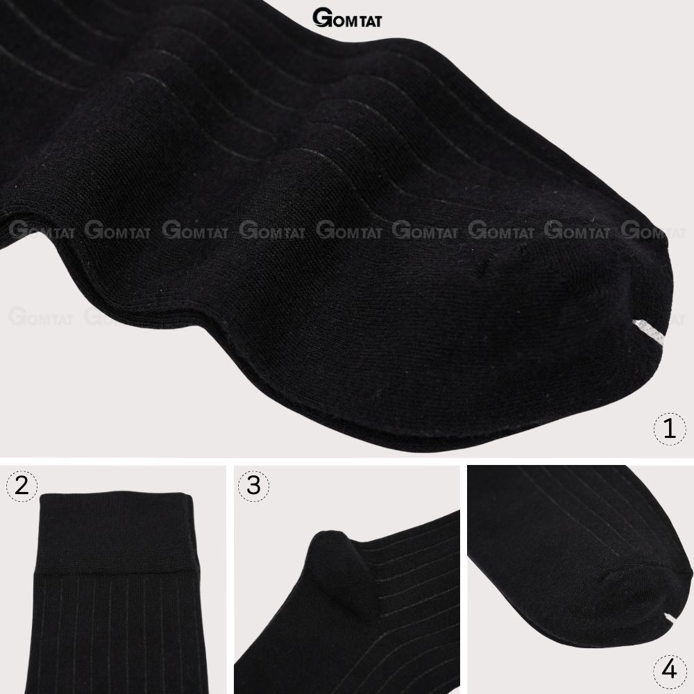 Hình ảnh Hộp 5 đôi tất nam đi giày tây màu tối cao cấp MIX04, vớ nam công sở chất liệu cotton hút ẩm thoáng khí - GOM-MIX04-CB5