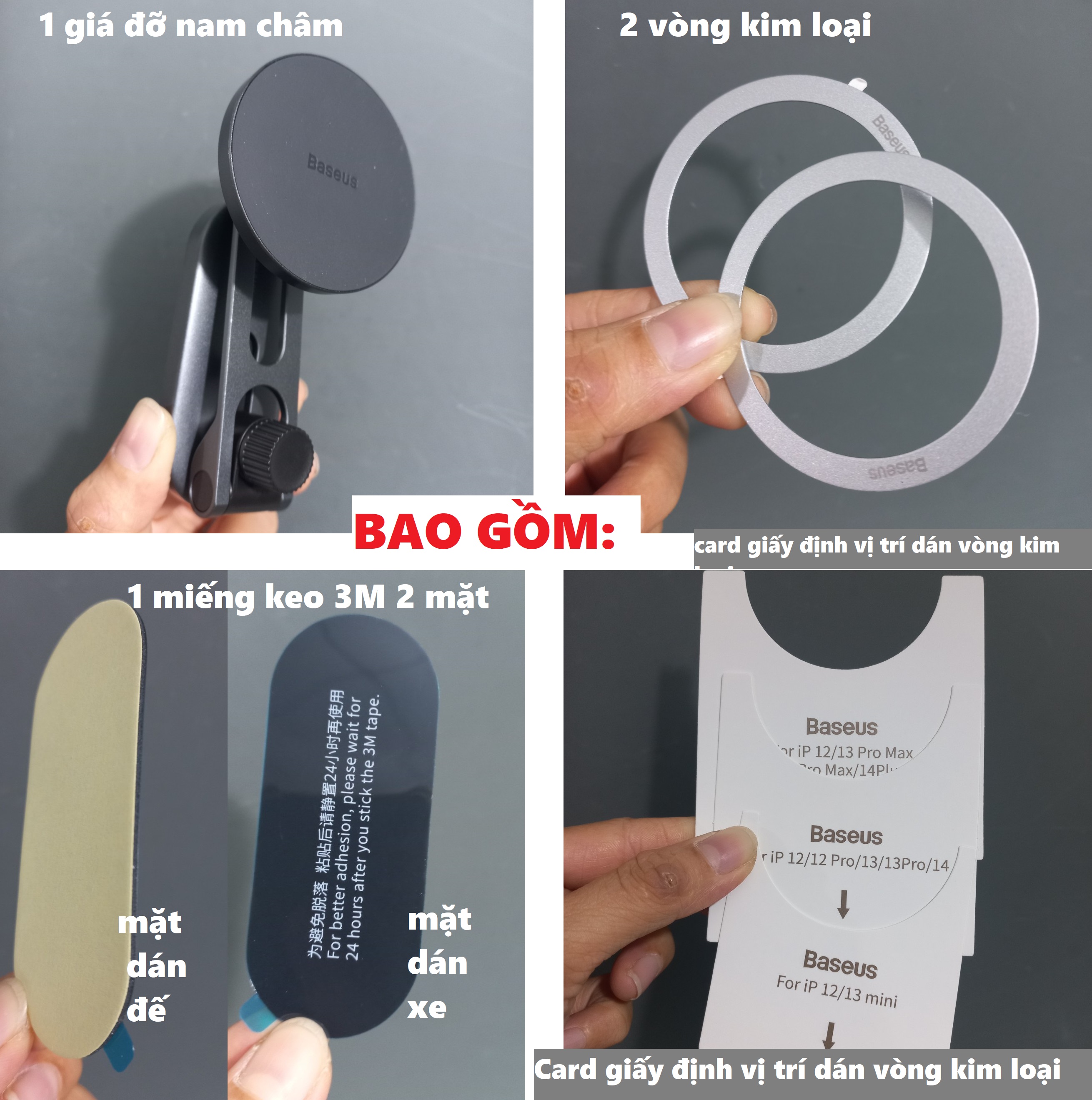 Giá đỡ điện thoại hít nam châm dạng gập dán màn hình trên ô tô Tesla Baseus T-Space BS-TS006 _ Hàng chính hãng