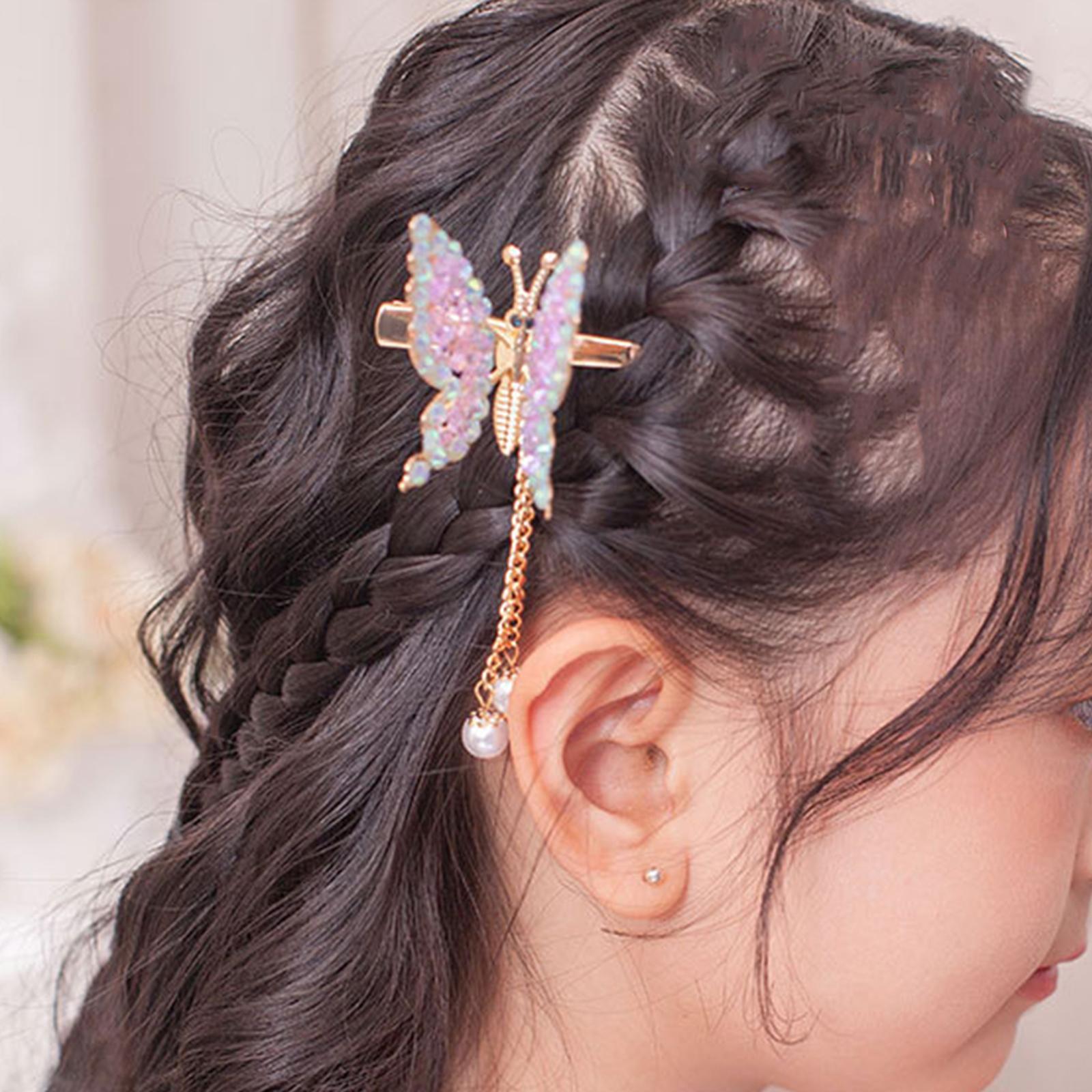 Butterfly Hair Clips Bangs Clip Headpiece for Women Girls Wedding Jewelry