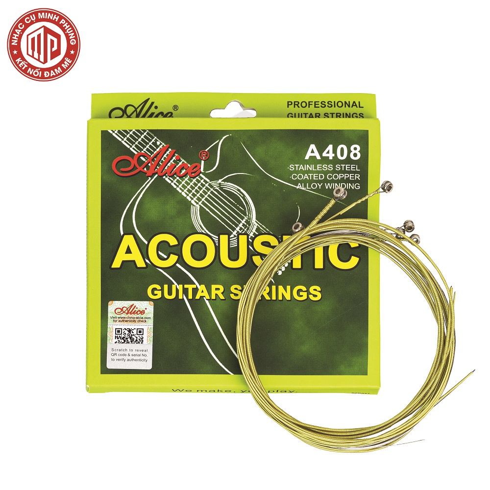 Bộ dây đàn Guitar Acoustic cao cấp Alice A408 - Hàng nguyên hộp - Hàng chính hãng