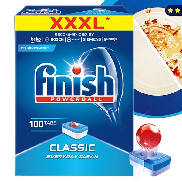 Viên rửa Chén Tổng Hợp Finish 100 Tabs Dùng Cho Máy Rửa Bát