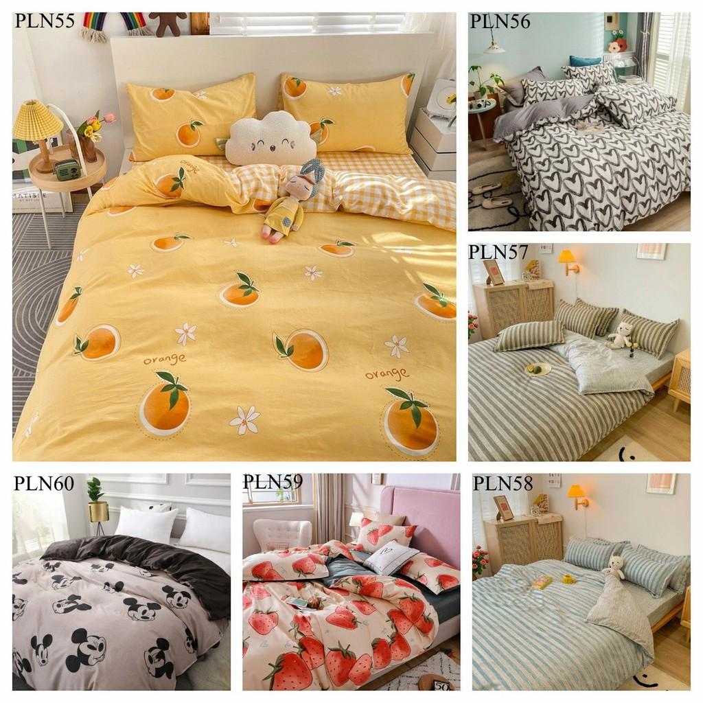 Trọn Bộ 4 Món Chăn Ga Gối Cotton Poly Nhập Mẫu GẤU TRÚC KẺ CARO đủ kích thước