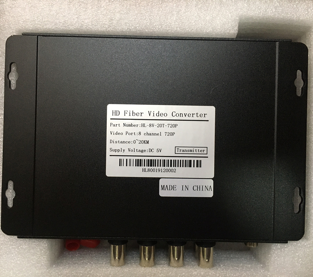 Bộ chuyển đổi video sang quang 8 kênh GNETCOM HL-8V-20T/R-720P (2 thiết bị,2 adapter) - Hàng Chính Hãng