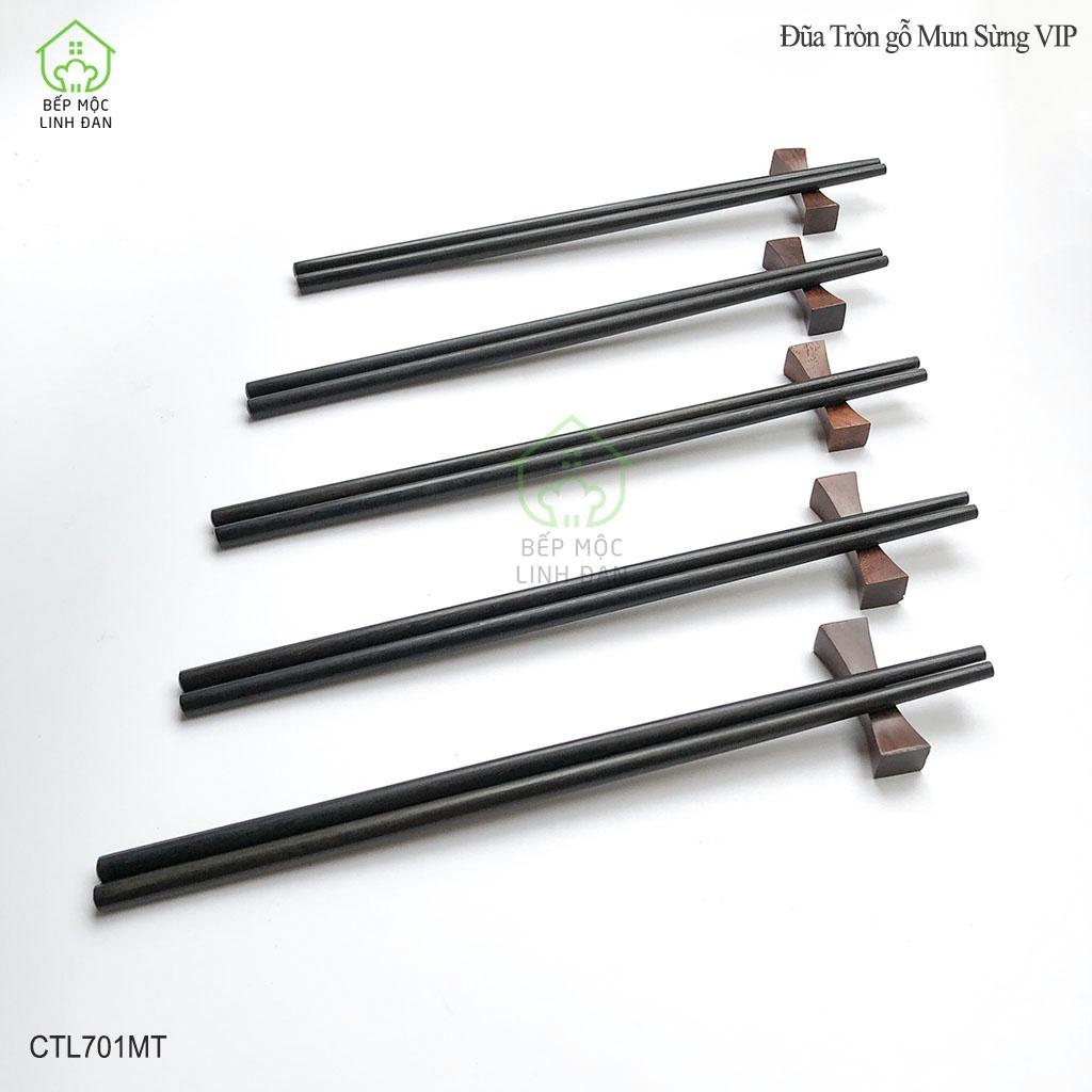 Đũa Mun Sừng Cao Cấp HAHANCO_Gỗ Mộc Siêu Sạch_Bộ 10 Đôi Tròn