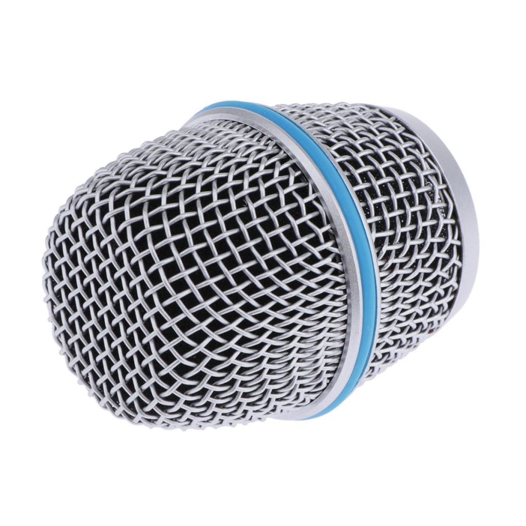 2xReplacement Blue Steel Mesh Microphone Grill Head Parts Accessory BETA 87A