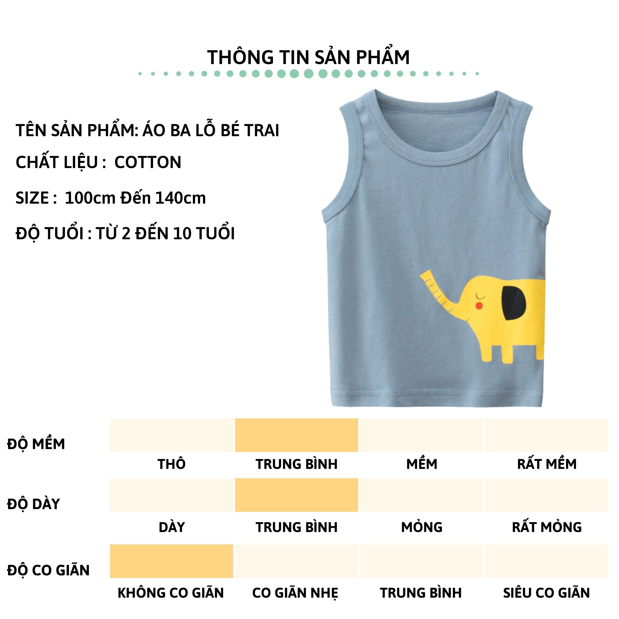 Áo thun ba lỗ bé trai 27Kids áo 3 lỗ sát nách nam vải Cotton cho trẻ từ 2-10 tuổi BSTT1 BSTT1