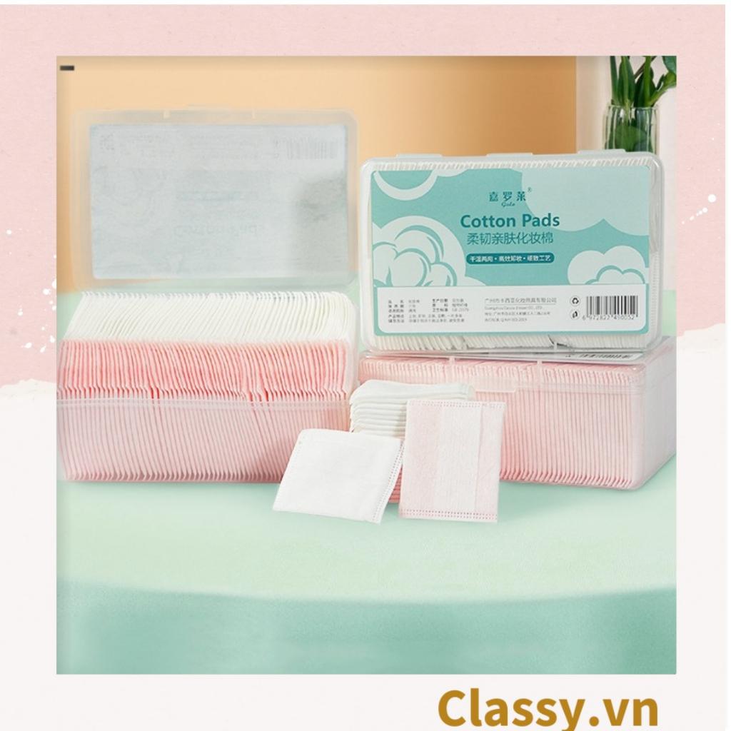 Bông Tẩy Trang Cotton Pads Classy chất liệu Cotton bỏ túi du lịch tiện lợi 50 miếng, 80 miếng và 120 miếng PK1684