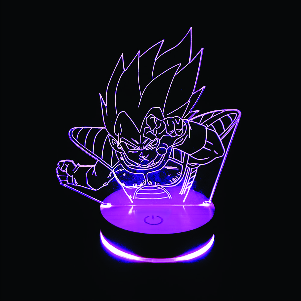 Vegeta, anime, Đèn 3D led, Đèn ngủ thay đổi 16 màu