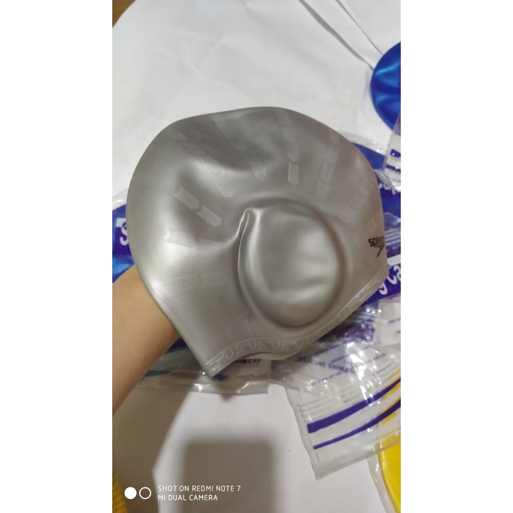 Mũ Bơi-Nón Bơi Cao Câp Silicon Trùm Tai Bơi Lội, Tắm Biển