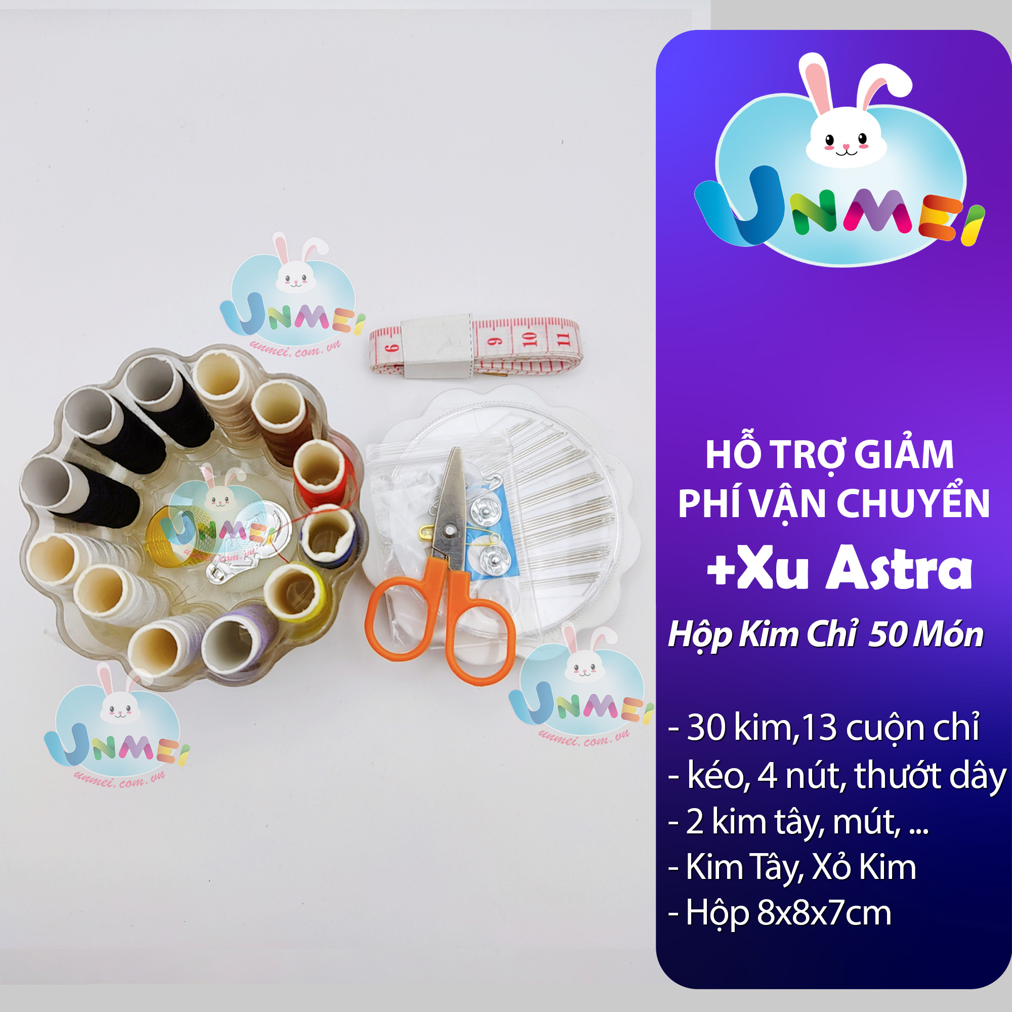 Hộp Kim Chỉ May Vá Quần Áo - 50 Món Cho Gia Đình Hàng Nhật Bản Mẹ và Bé Unmei