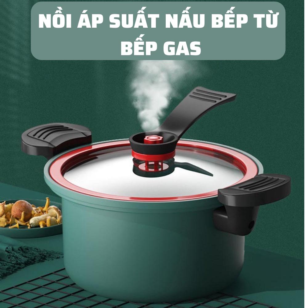 Nồi Áp Suất Chống Dính Dung Tích 3.5 Lít, 22Cm Nấu Được Bếp Từ Kiểu Dáng Hàn Quốc, Gọn Nhẹ Dễ Sử Dụng - Yumeshop94