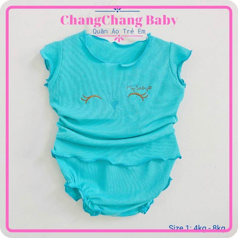 Set 5 bộ đồ đồ bé gái, đồ bộ sơ sinh, quần áo bé gái size từ 4kg đến 10kg ChangChang Baby GIAO MÀU NGẪU NHIÊN