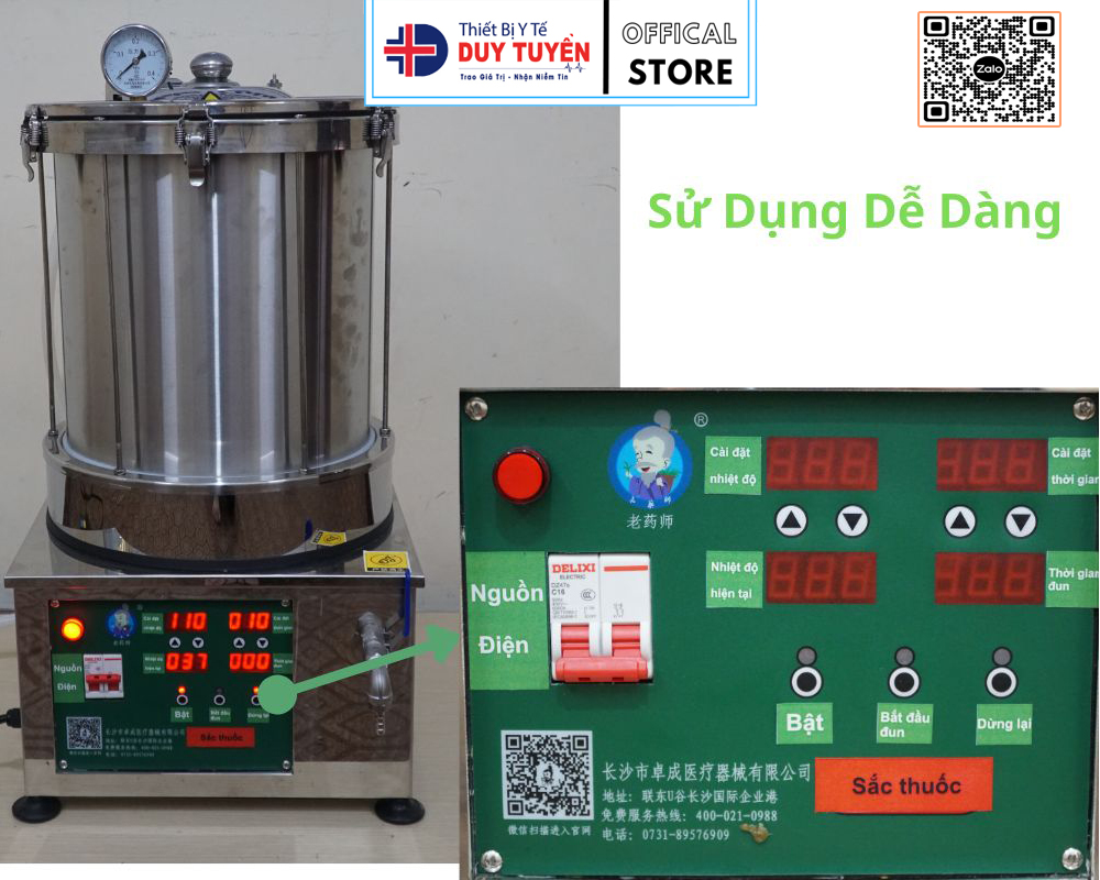 Máy Sắc Dược Liệu Tự Động Nồi Áp Suất Cao Dung Tích 20Lit