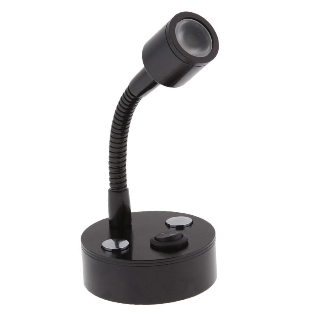 2pcs 1W 12V LED Flexible Gooseneck Reading Light with Switch - /Marine/RV