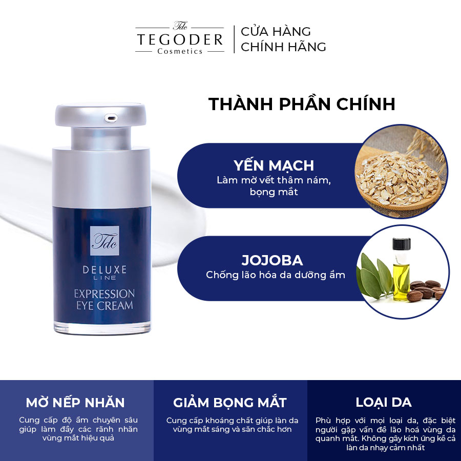 Kem dưỡng tái tạo trẻ hóa da vùng mắt Tegoder Expression eye cream deluxe 15 ml mã 0597