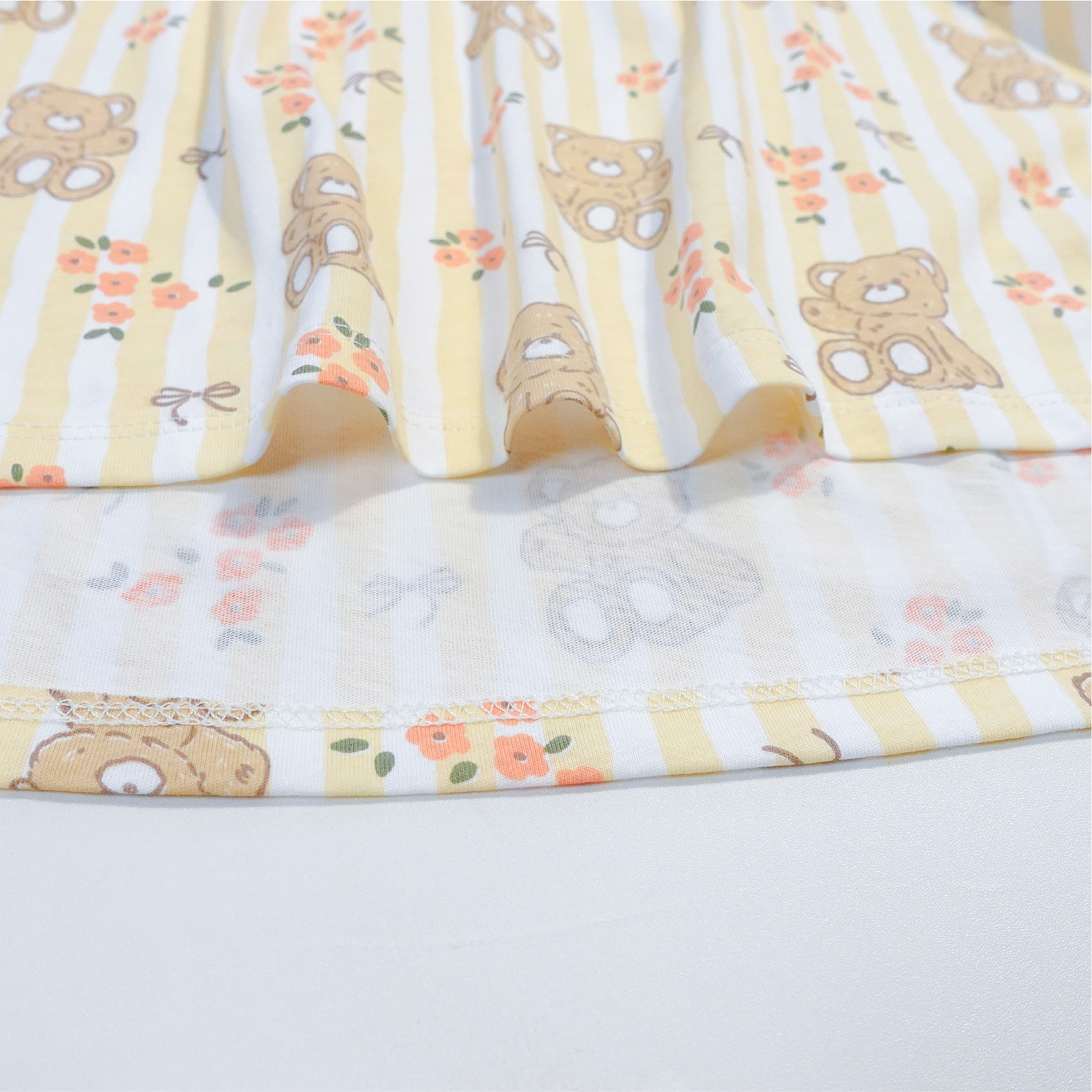 Váy hè bé gái Bigfox Miss Meow ngắn tay size đại vải thun cotton in gấu cho trẻ em 3-11 tuổi 35kg