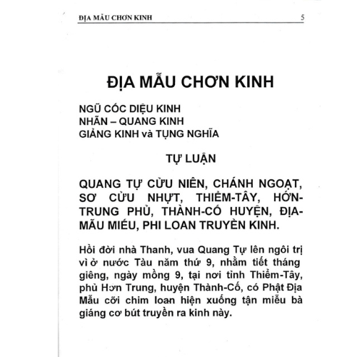 Địa Mẫu Chơn Kinh _QB