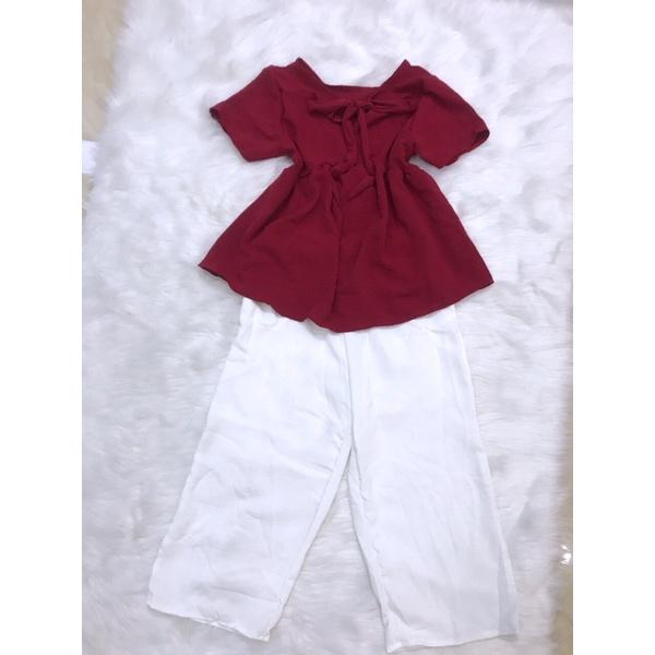 Sét áo form rộng cột nơ sau xinh lung linh kèm hình thật