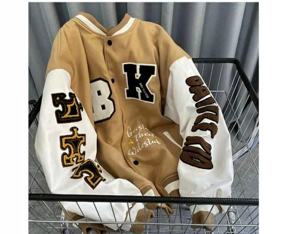 Áo Khoác Retro Thêu Chữ Bóng Chày,Áo Khoác Bomber chữ BK Nam Nữ cho các Trận Đấu, áo cardigan chữ K đường phố, Áo bomber nỉ in chữ B unisex ulzzang phong cách hàn quốc cá tính dễ phối đồ, áo khoác bomber chữ KB