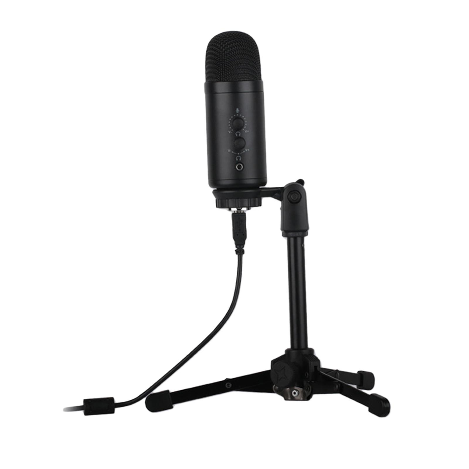 USB Condenser Microphone wTripod Stand For Game Chat Recording Computer