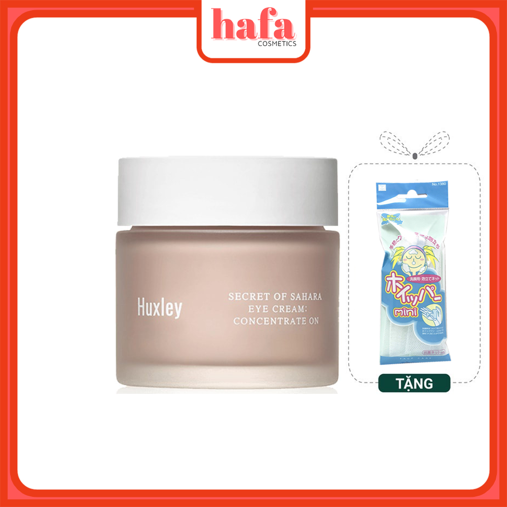 Kem Dưỡng Da Dưỡng Ẩm, Ngăn Ngừa Lão Hoá Vùng Da Mắt Huxley Eye Cream; Concentrate On 30ml + Tặng kèm 1 túi lưới rửa mặt tạo bọt