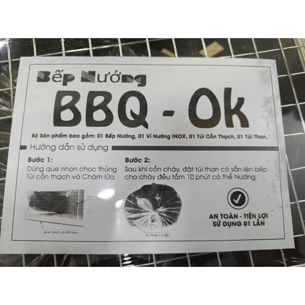 Bếp Nướng Than Hoa BBQ 31x21x9cm Tặng Kèm Túi Than Và Cồn