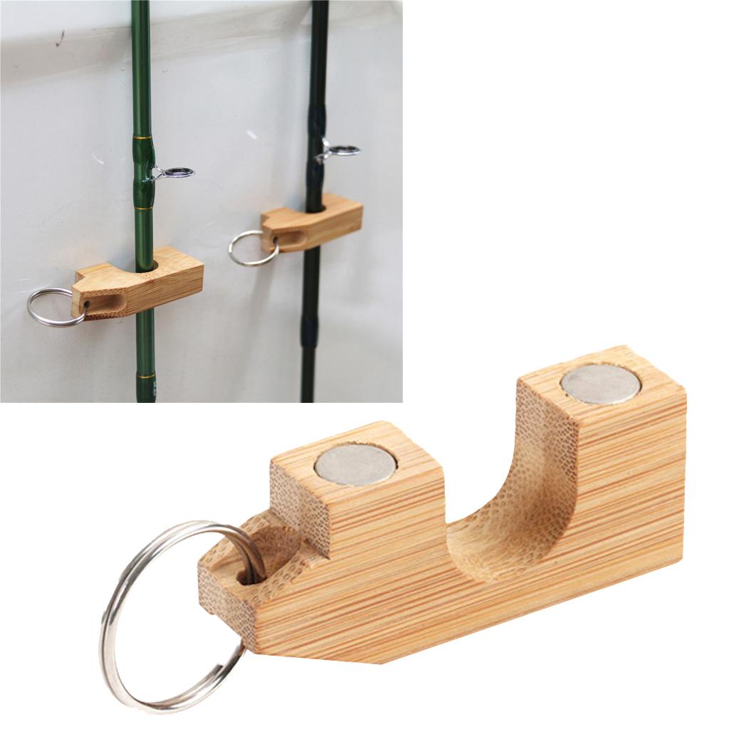 3xWooden Fly Fishing Rod Rack Holder Magnetic Rod Guard Rod Transport System