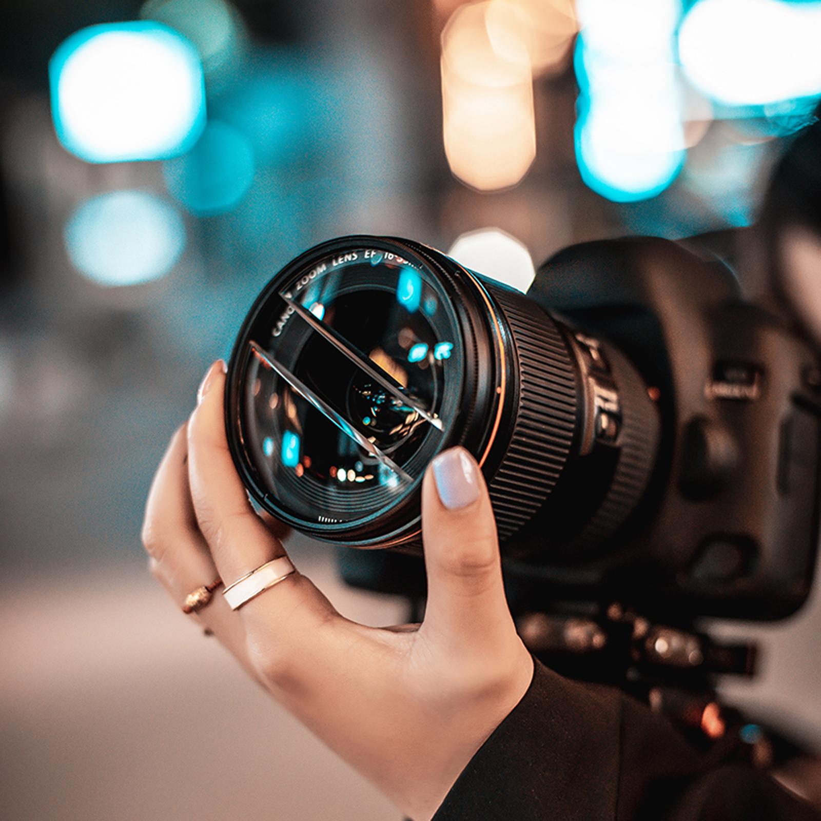 77mm Glasses Double Half Moon Camera Lens Special Effects Lens for Camera Lens