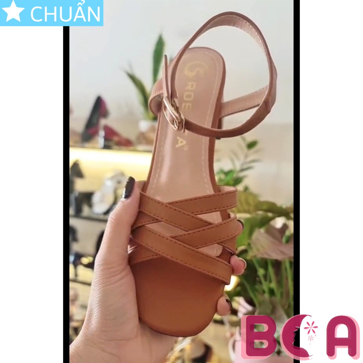 Xăng đan nữ gót vuông 5p RO584 ROSATA tại BCASHOP kiểu dáng cơ bản công sở tôn màu da chân đến lạ