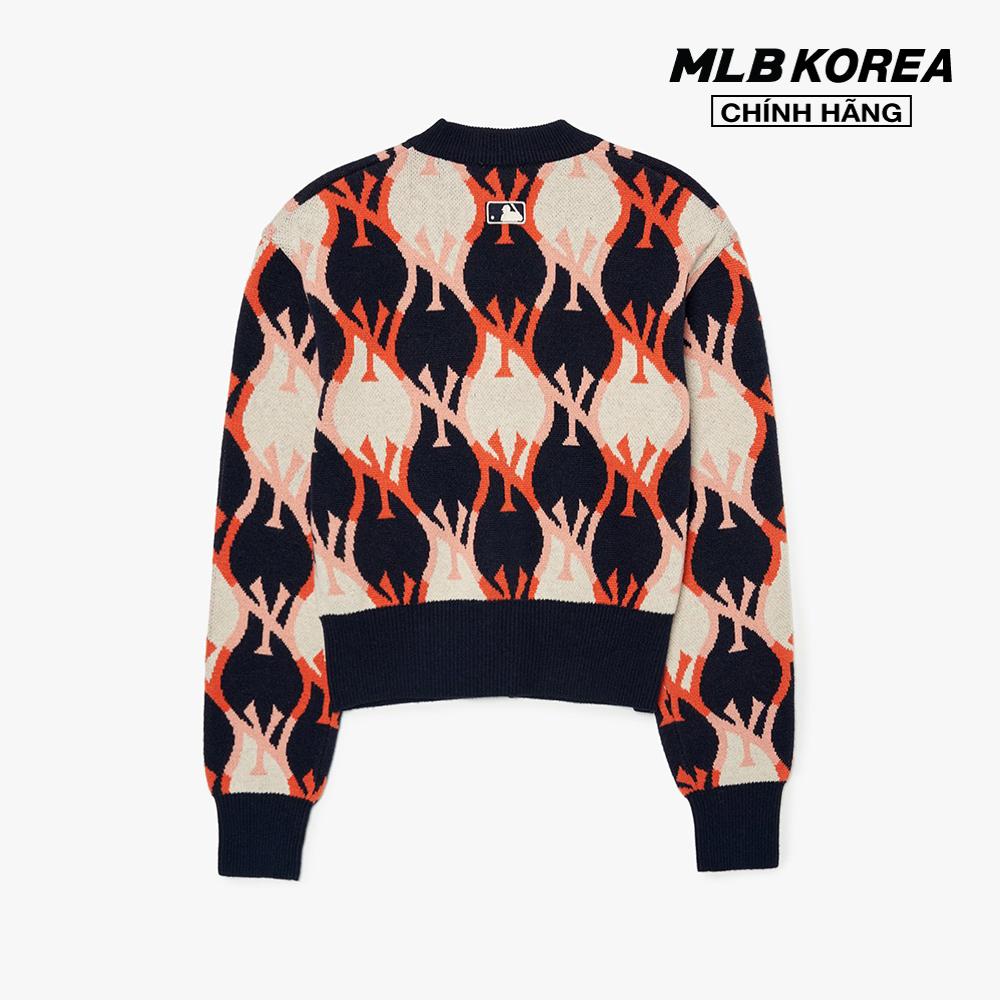 MLB - Áo khoác cardigan nữ Argyle Monogram Crop 3FKCY0124