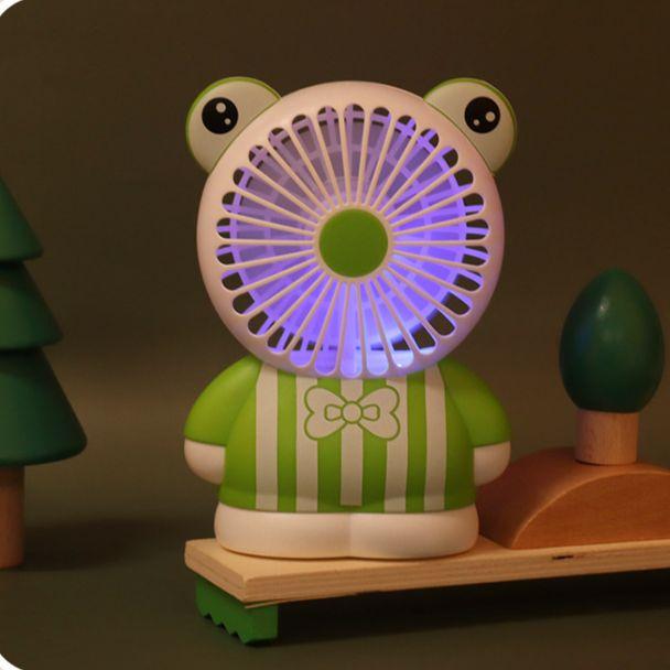 Quạt mini fan để bàn cầm tay sạc pin có đèn siêu mát SQ2172