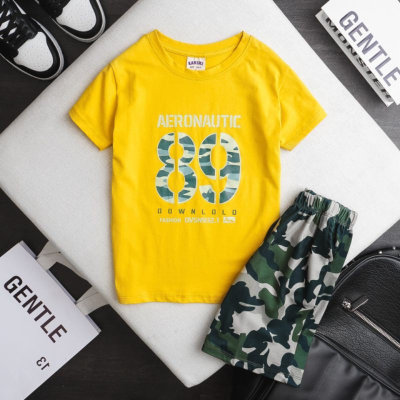 Bộ thun cotton ngắn tay cho bé trai 2-12t